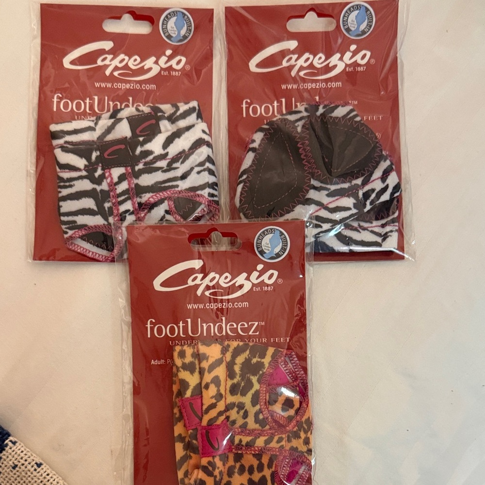 Capezio dance FootUndeez in Zebra and Leopard Prints - set of 3